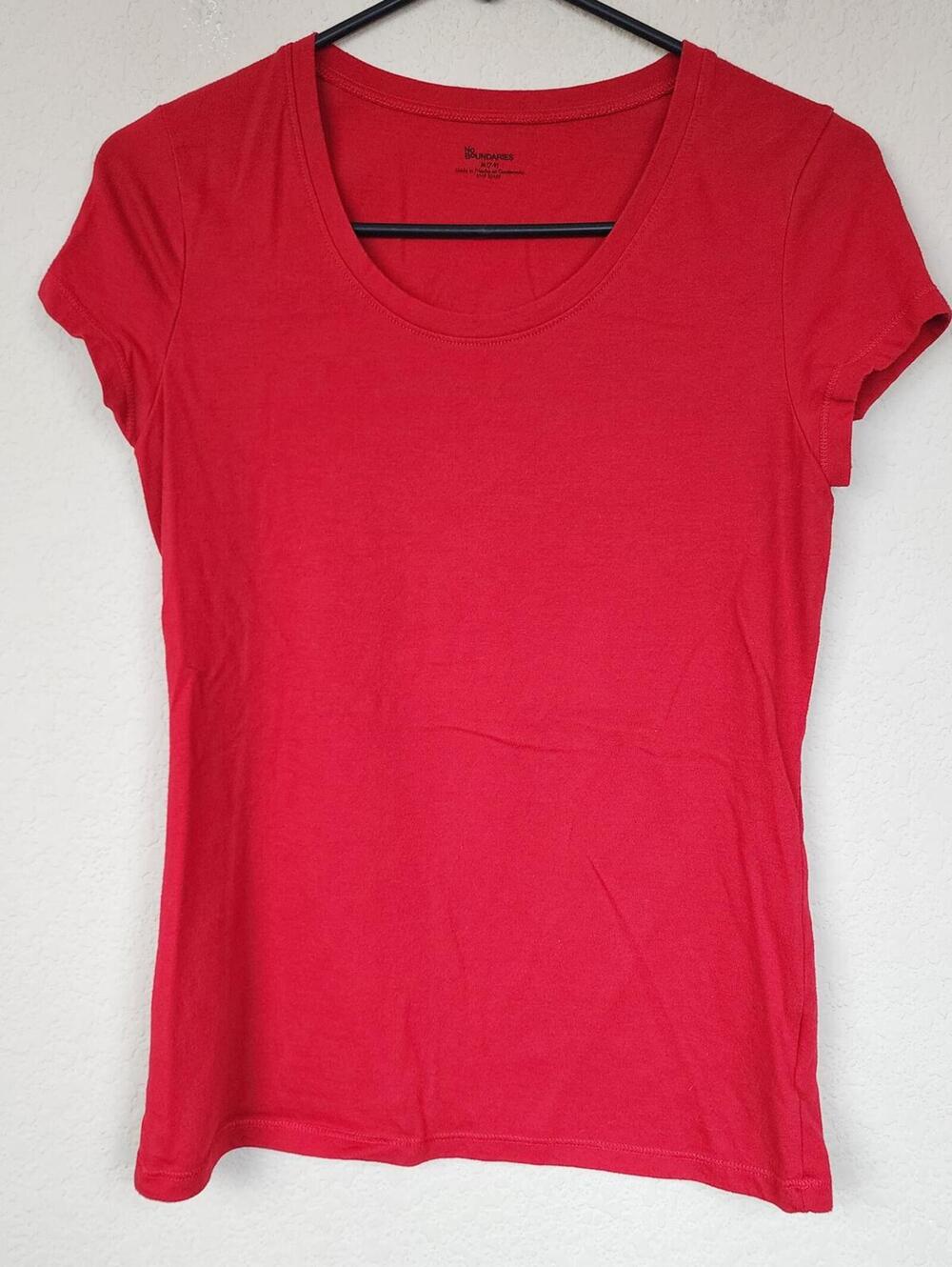 No Boundaries Red Cotton-Polyester Blend T-Shirt Medium (7-9